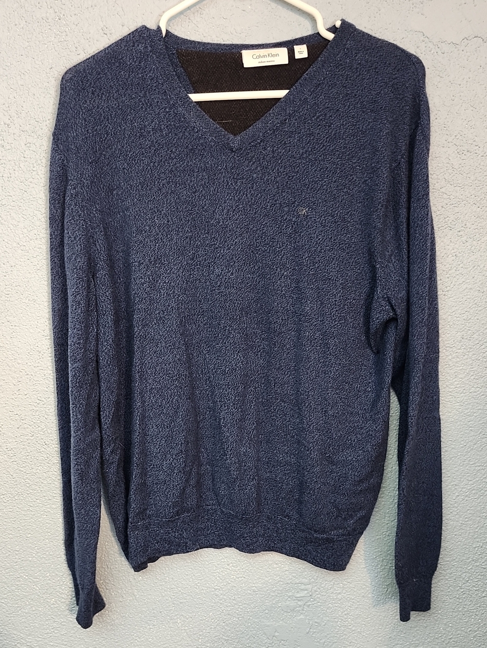 Calvin Klein Men's Dark Blue V-Neck Sweater